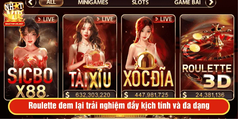 Roulette tại casino Nhatvip đem lại trải nghiệm đầy kịch tính